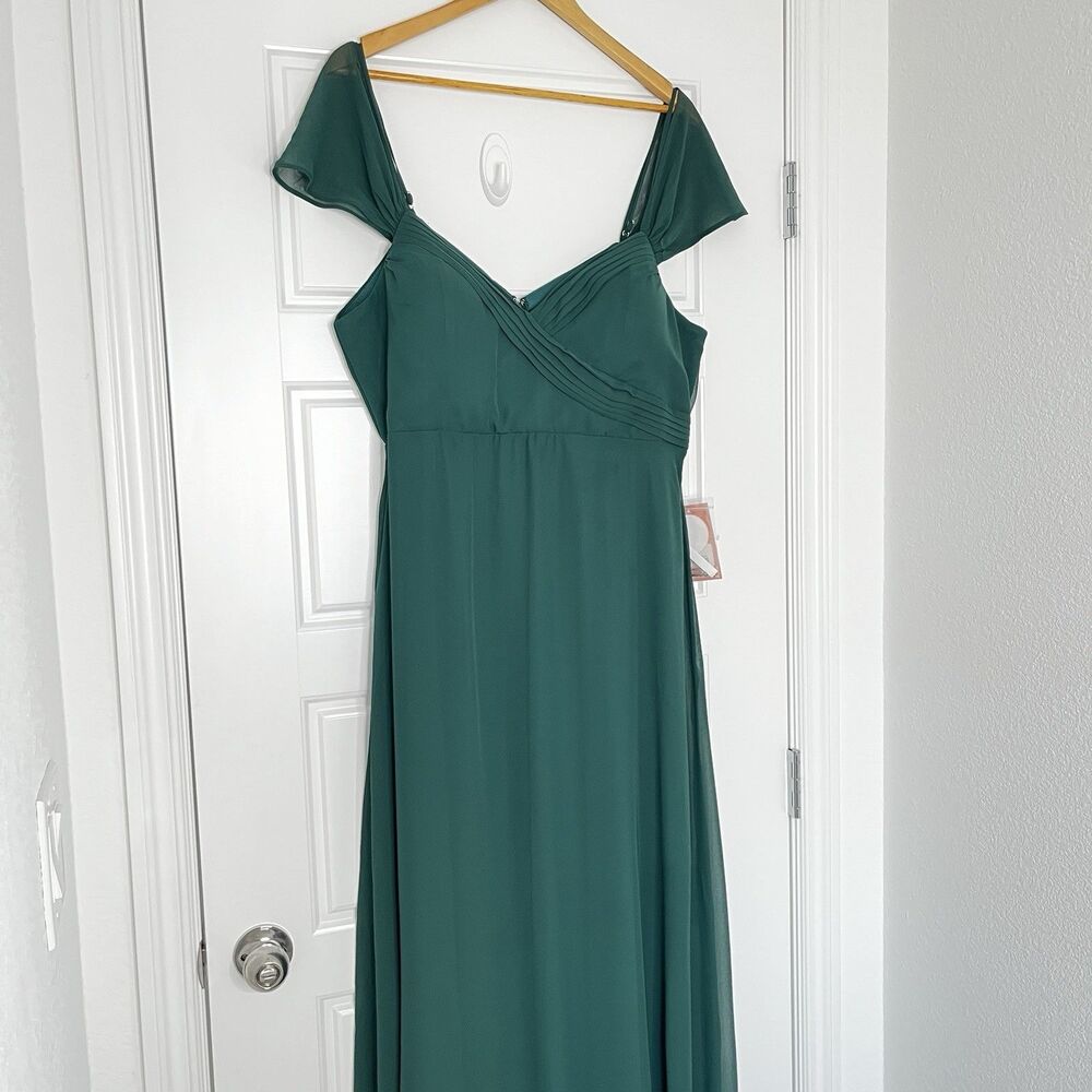 Birdy Grey Dress Spence  XXL Emerald Green Chiffon Bridesmaid Gown Convertible